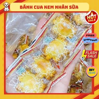 500 Bánh cua kem nhân bơ sữa thơm ngon béo ngậy,sẵn hàng mới