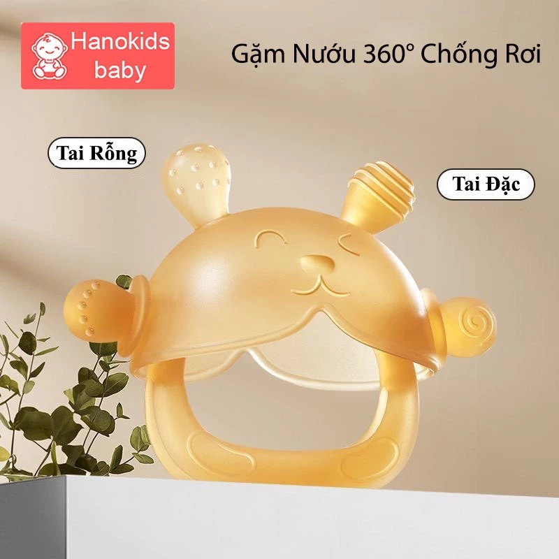 Gặm Nướu Cho Bé Xỏ Tay Hình Mèo Hanokids, Đồ Chơi Gặm Nứu Chất Liệu Silicone Dễ Thương An Toàn Cho Trẻ Sơ Sinh