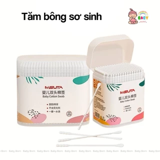 Tăm bông Misuta cho bé sơ sinh 1 đầu tròn 1 đầu dẹt chất liệu tự nhiên an toàn tuyệt đối cho bé Baby Born shop