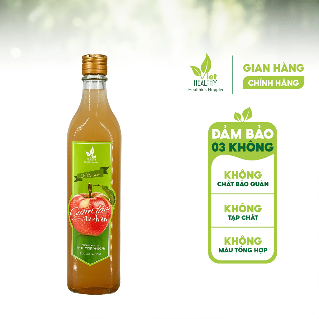 Giấm táo 500ml nguyên chất Viet Healthy