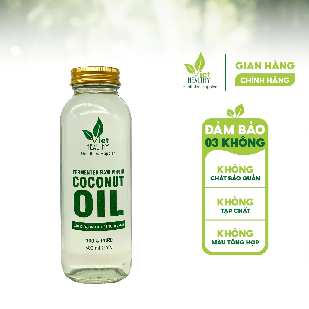 Dầu Dừa Lên Men Tách Lạnh Tinh Khiết  VietHealthy 300ml