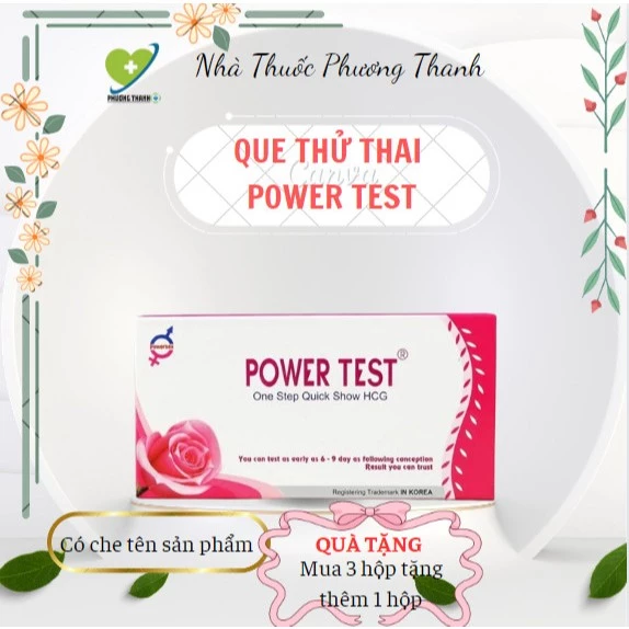 Que test thử thai nhanh POWER TEST cho kết quả nhanh và chính xác ( 1 hộp gồm: 1 que test ,1 cốc)