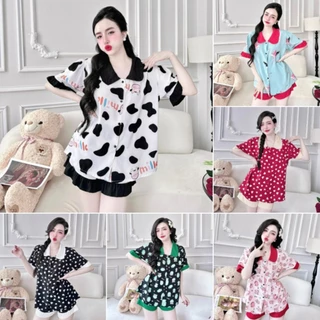 Đồ Bộ Bigsize 50-100kg Pijama Đồ Bộ Ngủ Nữ Đùi Lụa Nhật