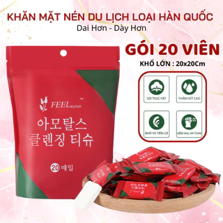 Khăn mặt nén hình tròn dạng viên, dùng 1 lần siêu tiện lợi thấm hút tốt, chất liệu an toàn không độc hại