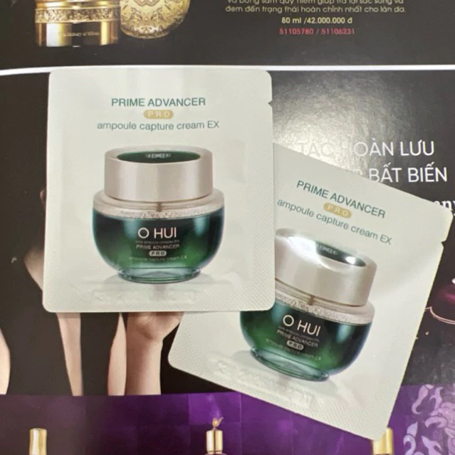 Gói kem dưỡng Ohui chống lão hóa ngừa nếp nhăn Prime Advancer Cream Ex 1ml_LINH KOREA