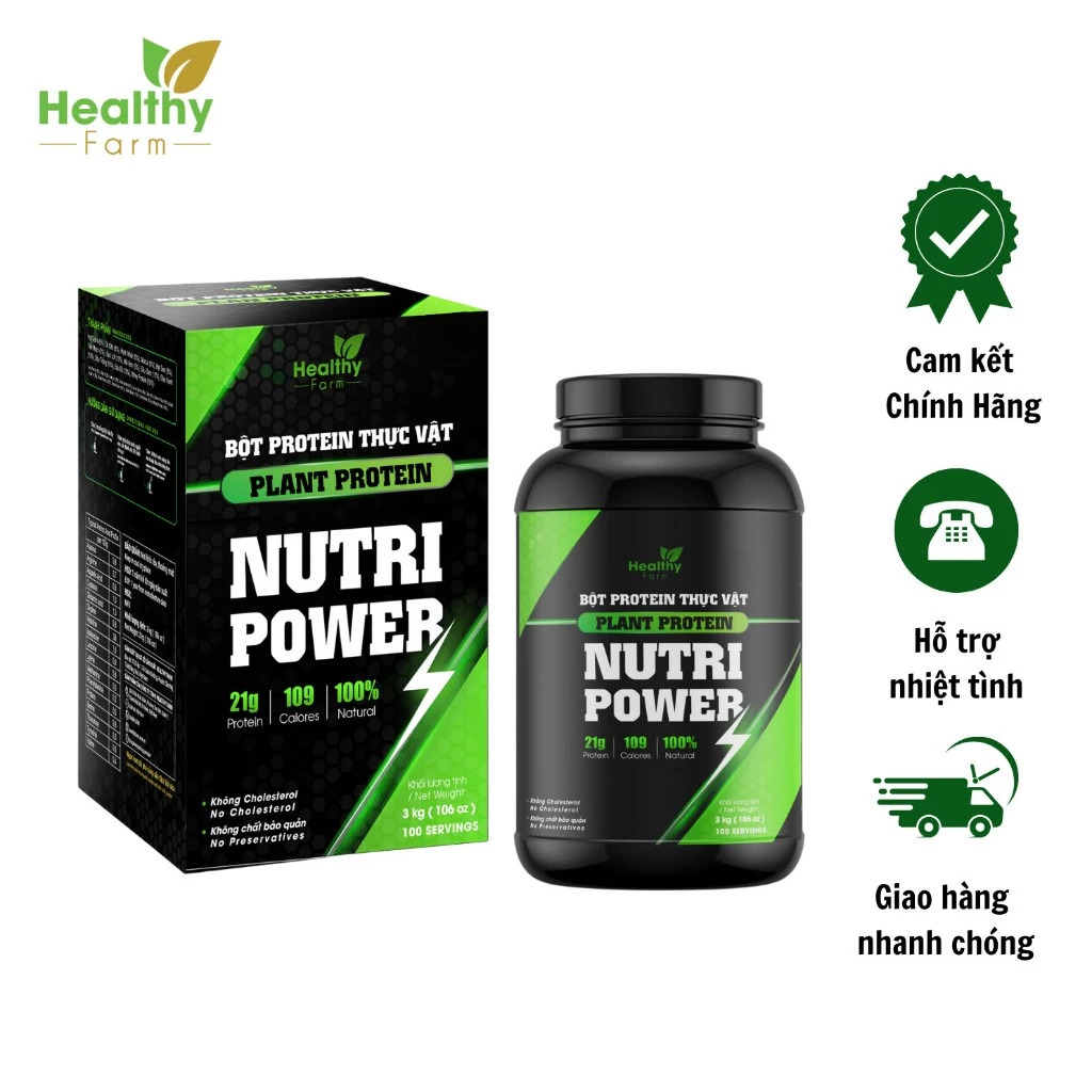 Bột Protein Thực Vật Nutri Power 3kg - Tăng cơ, Giảm mỡ, Tăng cân