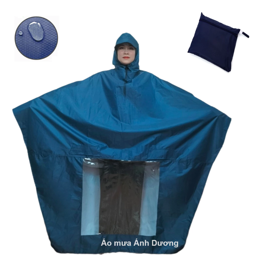 Áo mưa CỠ LỚN Ánh Dương dáng choàng - áo mưa vải dù cỡ đại 7XL Bigsize