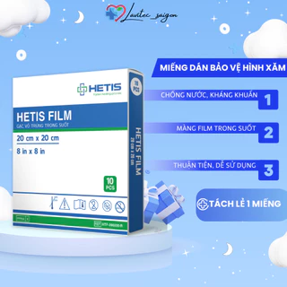 Gạc HETIS FILM trong suốt chống thấm nước, làm gạc thứ cấp, dán hình xăm size lớn 20x20cm (1miếng)