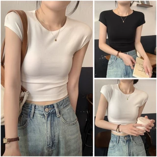 Áo Babytee Trơn Cổ Tròn Quảng Châu, Full 2 Màu, Loại 1 Trendy