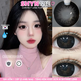 🖤(𝗖𝗔̣̂𝗡 𝗧𝗨̛̀ 𝟬-𝟲 Đ𝗢̣̂) Lens (kính áp tròng) BLACK đen tuyền baby tự nhiên giãn to 14.5mm -SHYNNIE LENS (Lens Huế) 🐰