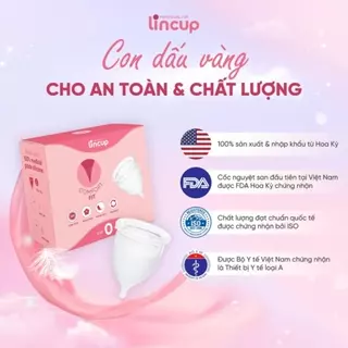 Cốc nguyệt san Lincup, cốc nguyệt san silicon y tế đạt chuẩn FDA Hoa Kỳ, mềm mại, an toàn, đi biển