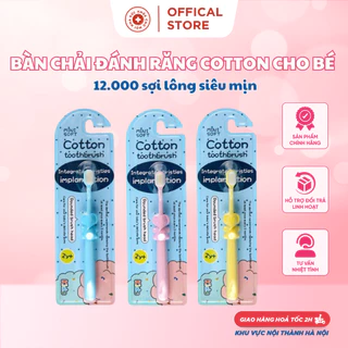 Bàn Chải Đánh Răng Cotton Cho Bé Tập Đánh Răng Sợi Lông Tơ Siêu Mềm