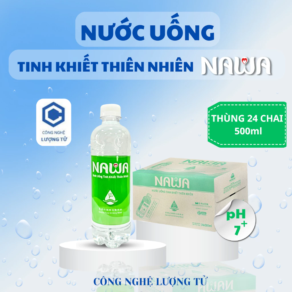 Nước Uống Tinh Khiết Thiên Nhiên NAWA Chai 500ml - Thùng 24 Chai