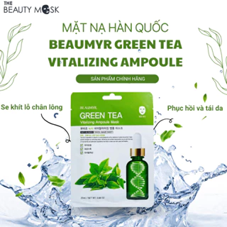 ( Hộp 10 mask ) Mặt Nạ Beaumyr Green Tea Vitalizing Ampoule Mask – Chiết Xuất Trà Xanh dành cho da mụn