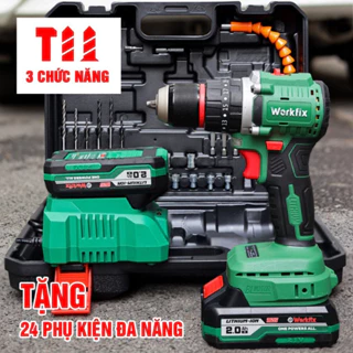 Máy Khoan Pin WORKFIX 21V (WF-ID2110BL) -3 chức năng-Pin chuẩn 5 cell