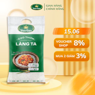 Gạo Thơm Làng Ta 2kg - Thương hiệu Vua Gạo - Cam kết date mới