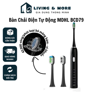 Bàn chải điện tự động MDHL 5 chế độ, 2 đầu chải thay đổi bảo vệ răng lợi cầm tay BCD79 - Living&More