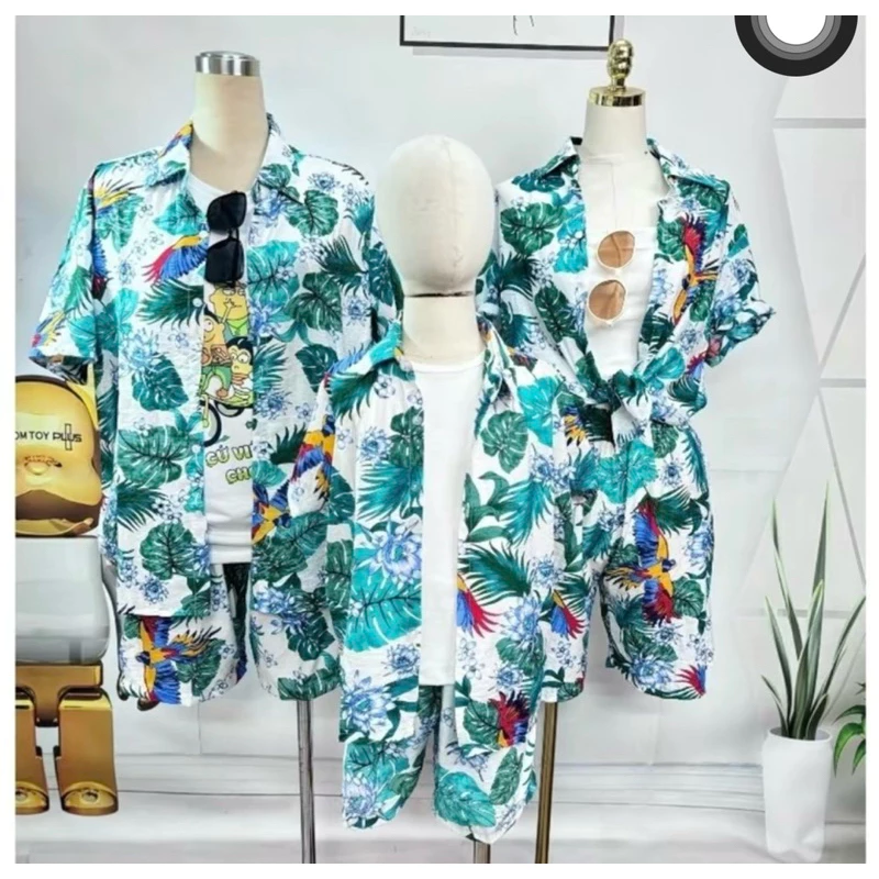 [Mẫu Mới ] ĐỒ BỘ ĐI BIỂN HOẠ TIẾT HOA LÁ CHO NHÓM GIA ĐÌNH NAM NỮ ĐỦ SIZE TRANG TƯƠI SHOP