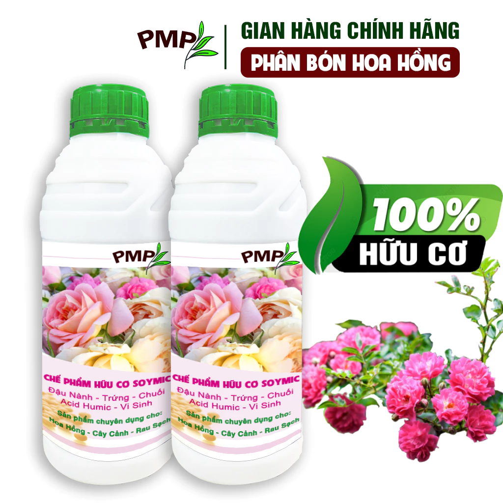 Phân Bón Hoa Hồng Combo 2 Chai Phân SOYMIC PMP ( 2 chai x 1L)