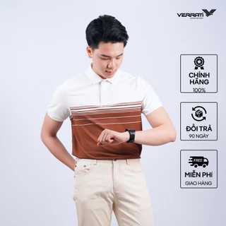 Áo Polo Nam Pique Cotton VERRATI Cao Cấp Mềm Mại Thoáng Mát, Dệt Họa Tiết Kẻ, Phom Slim Trẻ Trung 4004