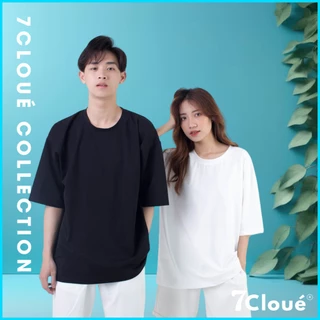 Áo Thun Unisex Ngắn Tay Nam Nữ Form Rộng Cổ Tròn, Áo Phông Oversize Premium Cotton 250GSM - 7Cloue