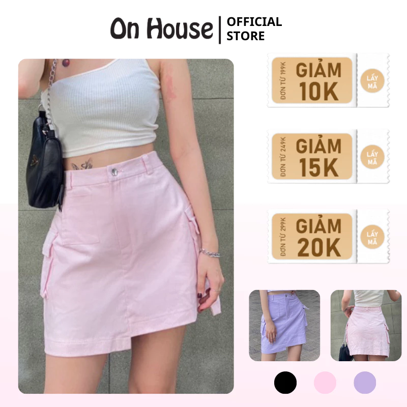 Chân váy túi hộp dáng chữ A lệch lai, chất nhung gân dầy dặn