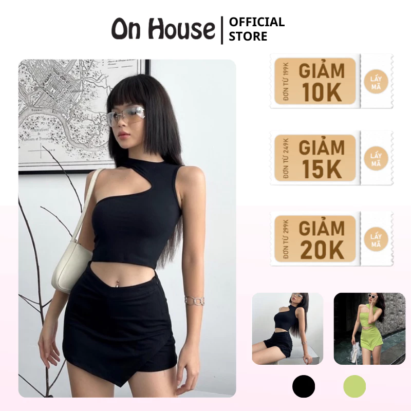 Set váy ôm body, croptop hở vai body và quần váy ôm xẻ tà chất thun gân mỏng may 2 lớp ôm form body