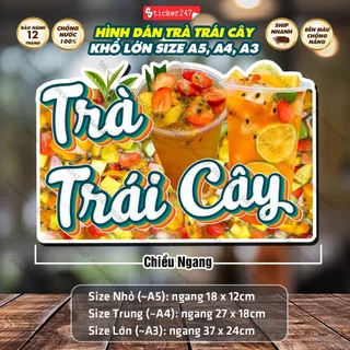 Decal Trà Trái Cây 🍓 Trang Trí Quán Trà Sữa, Xe, Quầy, Kệ Trà Trái Cây, Chống Nước, Bền Màu, Dễ Lau Chùi