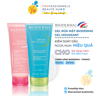 Sữa rửa mặt Bioderma Gel Moussant - Gel rửa mặt Bioderma dành cho da dầu mụn 45ml