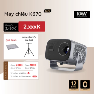 Máy chiếu mini nhỏ gọn KAW-K670 Plus - Chính Hãng, Độ Sáng 3100 Lumens, Phân Giải 1080P