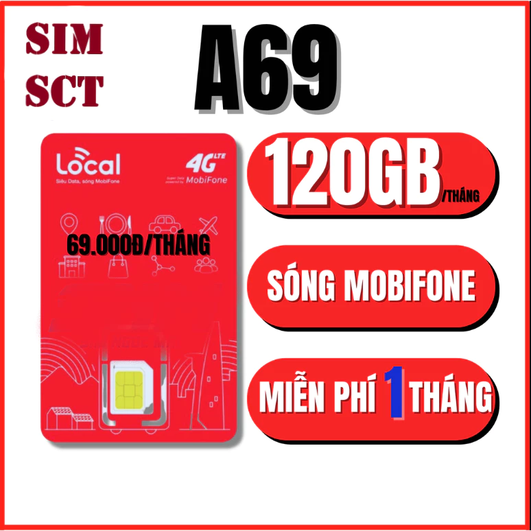 [ Miễn Phí Tháng Đầu ] Sim 4G Mobifone Max Data Miễn phí Gọi Giá Rẻ A69 A79 A119 Sky69A Sky69B Sky77