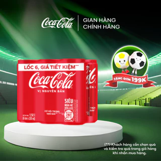 Lốc 6 Lon Nước Ngọt Giải Khát Coca-Cola Vị Nguyên Bản Original 320m/lon Coca-Cola Official Store