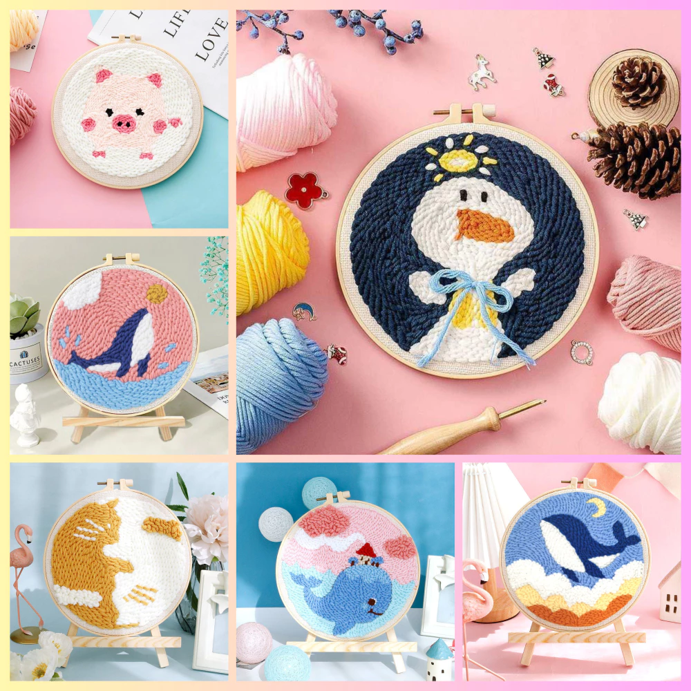 Tranh Thêu Len Chọc Handmade Cho Người Mới LYLYCRAFT, Đồ Chơi DIY Cho Bé