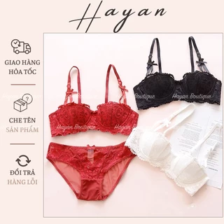 HT0101 Bộ đồ lót sexy cup ngang có GỌNG kèm ĐỆM LÓT 0,5cm ,set nội y ren mềm mại HT0101