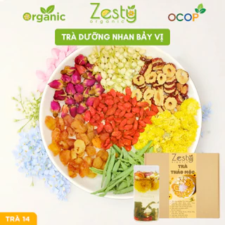 Trà thảo mộc Detox dưỡng nhan 7 vị (bảy vị hoa  Cúc, hoa Hồng, hoa Nhài, Long Nhãn, Táo đỏ, Kỷ Tử, Cỏ Ngọt) Zesty-Trà 14