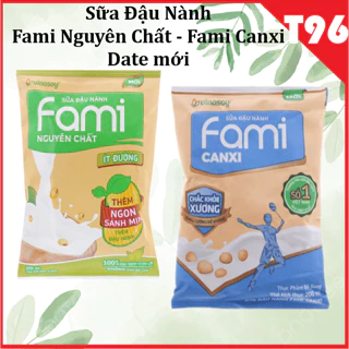 (Combo 10 bịch) Sữa đậu nành Fami nguyên chất + Canxi 200ml