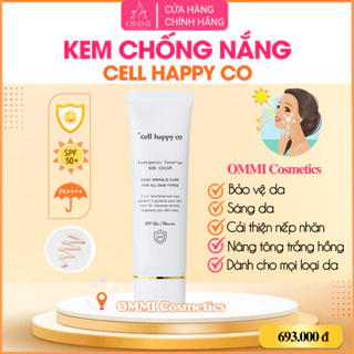 Kem chống nắng CELL HAPPY CO, nâng tông trắng hồng, giành cho mọi loại da, da nhạy cảm (50g)Hàn Quốc