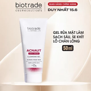 Sữa Rửa Mặt Dạng Gel Biotrade Acnaut Oxy Wash Cleansing Gel làm sạch sâu, se khít lỗ chân lông 50ml