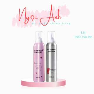 Gôm giữ nếp tóc Butterfly Shadow 300ml chính hãng, xịt bọt dạng mềm tạo kiểu và giữ nếp tóc uốn xoăn