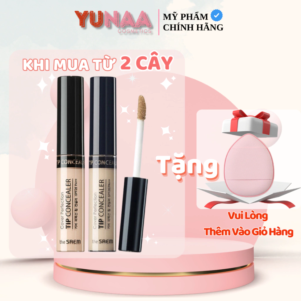 Kem Che Khuyết Điểm The Saem - Kem Che Khuyết Điểm The Seam Cover Perfection Tip Concealer SPF28 PA++ 6.5g