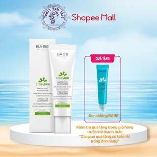 Kem dưỡng ẩm dành cho da dầu mụn BABE LABORATORIOS BABÉ Stop AKN Mattifying Moisturiser 50ml