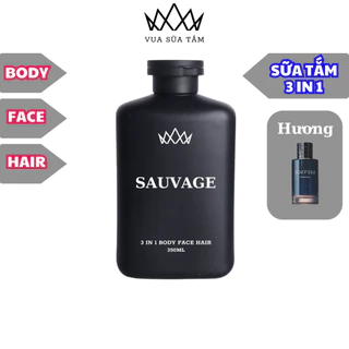 Sữa tắm nước hoa nam 3 in 1 Sauvage chính hãng Vua Sữa Tắm cao cấp 350ml