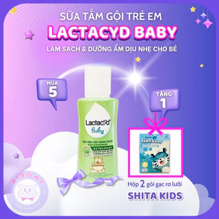 Sữa tắm gội trẻ em Lactacyd Extra Milky và Gentle Care baby size nhỏ 60ml date xa (tặng kèm rơ lưỡi)