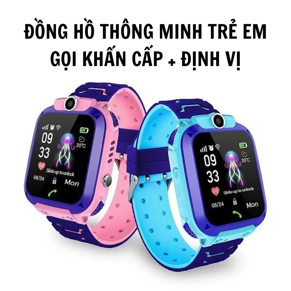 Đồng Hồ Thông Minh Trẻ Em Q12 Chống Nước IP67 Lắp Sim Nghe Gọi Nhắn Tin Định Vị loại cao cấp