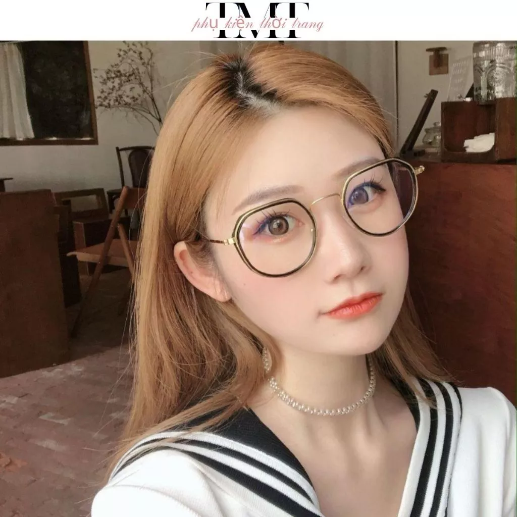 Mắt kính gọng kim loại chống ánh sáng xanh thời trang dành cho nữ, kính mát không cute Styley K002