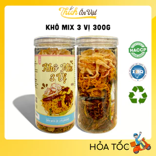 Khô Mix 3 Vị Loại Ngon 300gr (Khô heo - Khô mực - Khô gà)