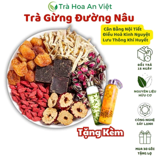 Trà Gừng Đường Nâu An Việt, Giảm Đau Bụng Kinh, Ấm Tử Cung, Bổ Máu, Giữ Ấm Cơ Thể