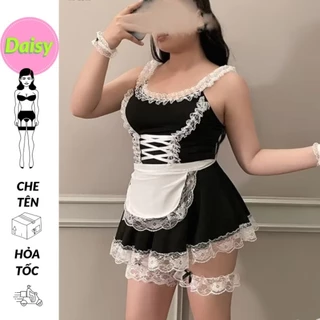 [BIGSIZE 40-80KG] Cosplay nàng hầu gái sexy - váy đầm ngủ 2 dây hóa trang Maid Lolita gợi cảm