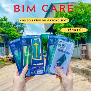 ComBo 3 Kính cường lực Siêu Trong Suốt có khung tự dán dành Cho Iphone ( TẶNG KÈM ỐP TRONG ) Bimcare