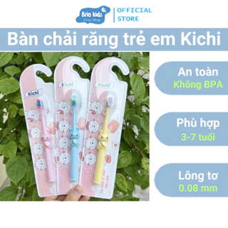 Bàn chải đánh răng cho bé (3 -7 tuổi) tập đánh răng KICHILACHI – Bằng sợi lông tơ siêu mềm mịn